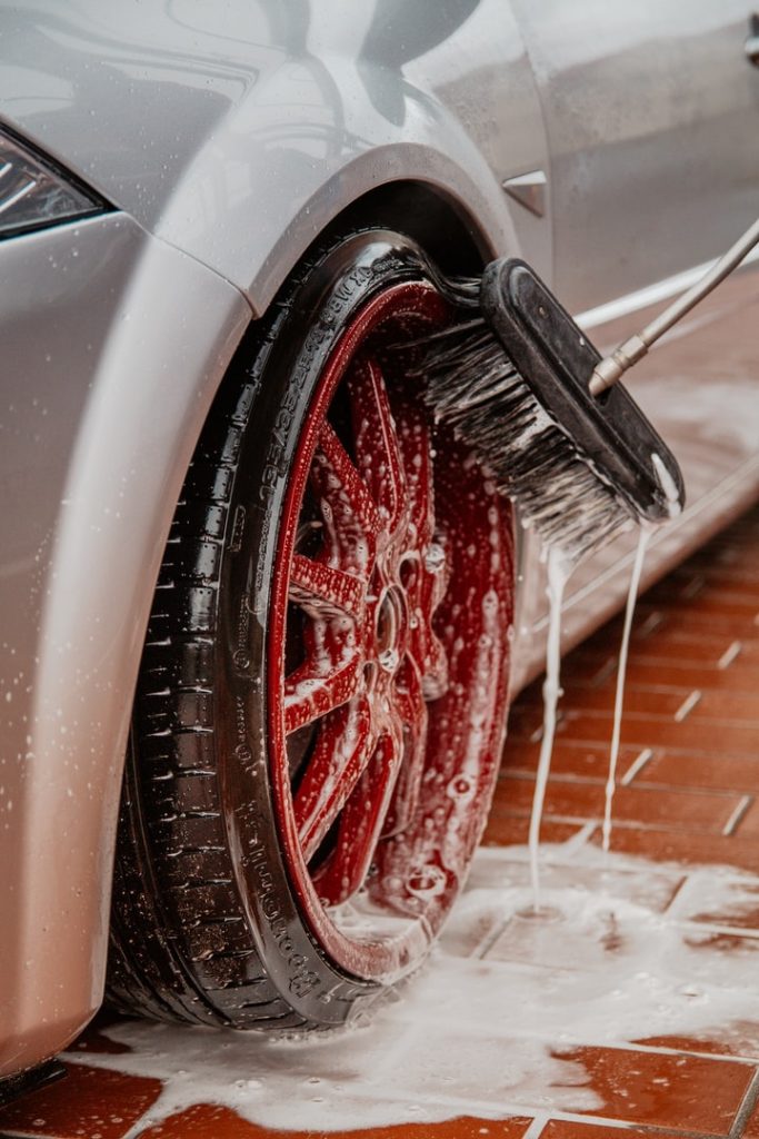 wheel being washed